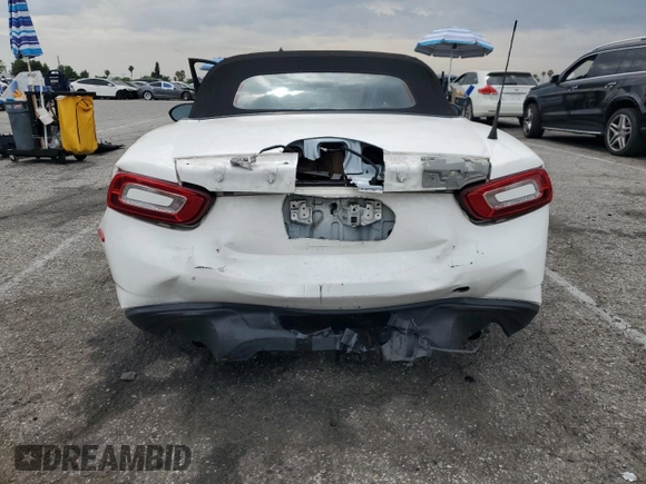2017 FIAT 124 Spider Classica with VIN JC1NFAEKXH0126511, listed as a Copart auction lot 59601185 with Not provided miles and Salvage title. Bid and sale history available at DreamBid. Image 6.