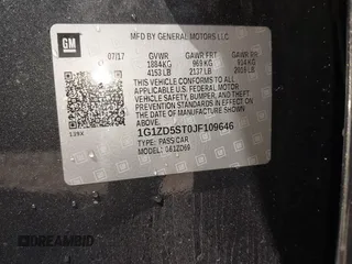 2018 Chevrolet Malibu LT с VIN 1G1ZD5ST0JF109646, выставлен на аукционе IAAI как лот 41982112 с пробегом 96 459 миль миль и . История ставок и продаж доступна на DreamBid. Изображение 9.