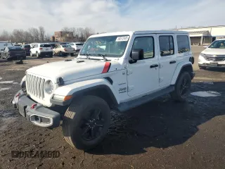 2018 Jeep Wrangler Unlimited Sahara with VIN 1C4HJXEG3JW242116, listed as a Copart auction lot 50512445 with 49,920 mi miles and Salvage Title. Bid and sale history available at carsss.com. Image 1.