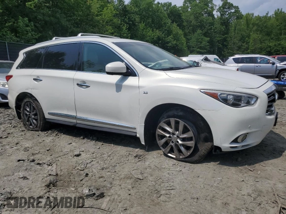 2014 Infiniti QX60 with VIN 5N1AL0MMXEC552292, listed as a Copart auction lot 57250055 with 163,174 mi miles and Salvage title. Bid and sale history available at DreamBid. Image 4.
