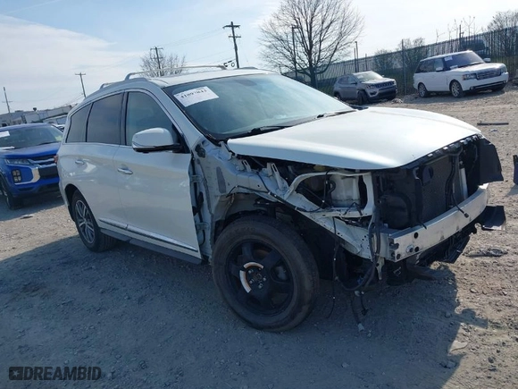 2017 Infiniti QX60 with VIN 5N1DL0MM4HC522089, listed as a IAAI auction lot 41897843 with 111,721 mi miles. Bid and sale history available at carsss.com. Image 1.