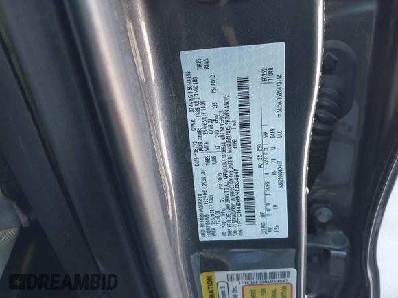 2022 Ford Ranger XL with VIN 1FTER4EH9NLD34647, listed as a IAAI auction lot 41389448 with 18,657 mi miles and . Bid and sale history available at DreamBid. Image 9.