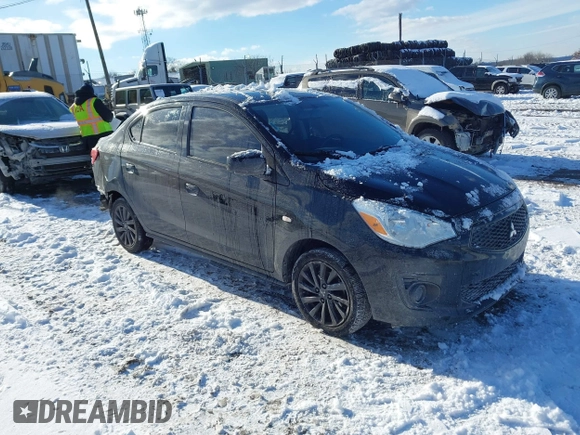 2020 Mitsubishi Mirage G4 SE with VIN ML32F4FJ3LHF07369, listed as a IAAI auction lot 41341163 with 52,975 mi miles. Bid and sale history available at carsss.com. Image 1.