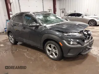 2023 Hyundai Kona SEL with VIN KM8K3CAB1PU939139, listed as a IAAI auction lot 41586601 with 47,984 mi miles and . Bid and sale history available at carsss.com. Image 1.