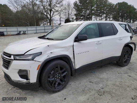 2023 Chevrolet Traverse LS with VIN 1GNERFKW5PJ169443, listed as a Copart auction lot 85680314 with 87,070 mi miles and Salvage Title. Bid and sale history available at carsss.com. Image 1.