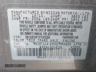 2015 Nissan Sentra S with VIN 3N1AB7AP1FY383368, listed as a IAAI auction lot 42035363 with 192,024 mi miles and . Bid and sale history available at DreamBid. Image 9.