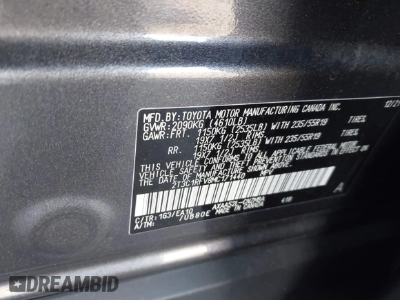 2021 Toyota RAV4 XLE Premium with VIN 2T3C1RFV8MC171440, listed as a IAAI auction lot 41146167 with 45,258 mi miles. Bid and sale history available at carsss.com. Image 9.