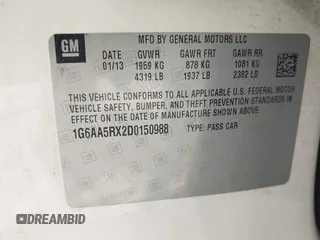 2013 Cadillac ATS with VIN 1G6AA5RX2D0150988, listed as a IAAI auction lot 42538612 with 212,037 mi miles and . Bid and sale history available at DreamBid. Image 9.