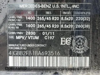 2011 Mercedes-Benz M 350 with VIN 4JGBB2FB1BA693516, listed as a Copart auction lot 64314025 with 300,210 mi miles and Clean title. Bid and sale history available at DreamBid. Image 13.
