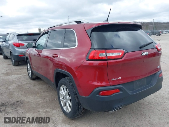 2015 Jeep Cherokee North with VIN 1C4PJMCS9FW674475, listed as a IAAI auction lot 41971771 with 186,376 mi miles. Bid and sale history available at carsss.com. Image 3.