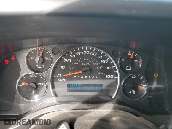 2012 Chevrolet Express Cargo with VIN 1GCSGAFX0C1189889, listed as a Copart auction lot 53987705 with 216,699 mi miles and Salvage title. Bid and sale history available at DreamBid. Image 9.