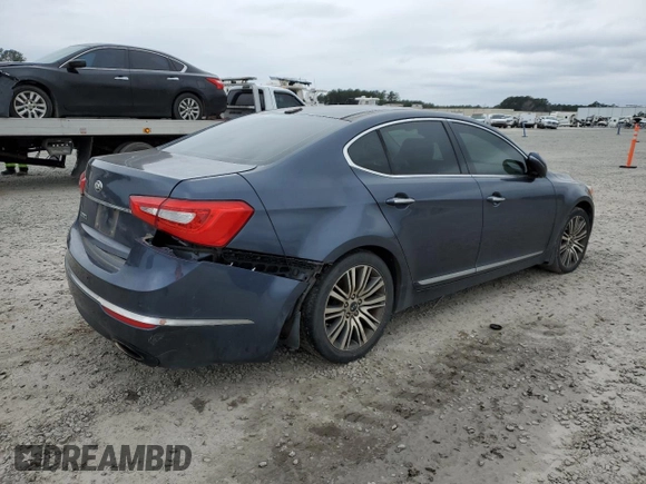 2014 Kia Cadenza Premium with VIN KNALN4D75E5151775, listed as a Copart auction lot 45566005 with 196,311 mi miles and Clean Title. Bid and sale history available at carsss.com. Image 3.