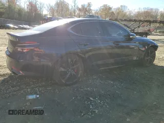 2023 Genesis G70 3.3T with VIN KMTG54TE9PU110984, listed as a Copart auction lot 79218944 with 16,702 mi miles and Salvage title. Bid and sale history available at DreamBid. Image 3.