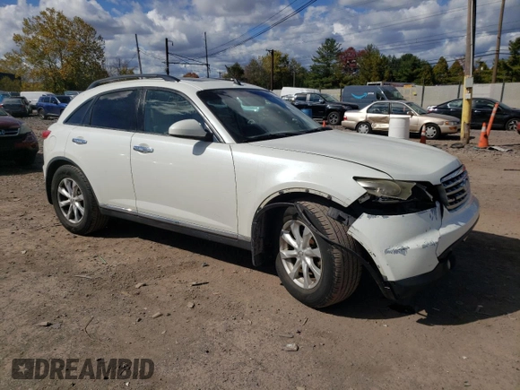 2006 Infiniti FX35 with VIN JNRAS08W26X206234, listed as a Copart auction lot 76210074 with 182,067 mi miles and Salvage Title. Bid and sale history available at carsss.com. Image 4.