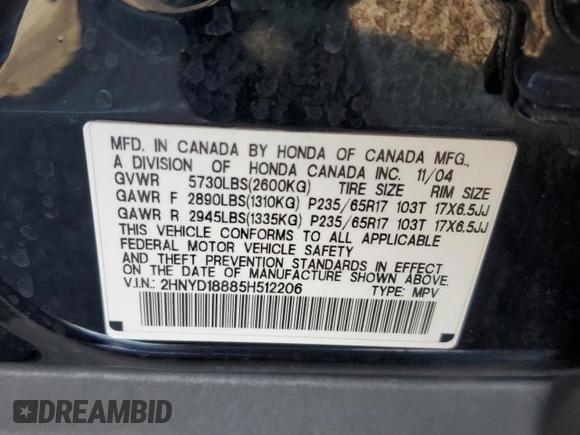 2005 Acura MDX Touring with VIN 2HNYD18885H512206, listed as a Copart auction lot 71675614 with 201,350 mi miles and Salvage Title. Bid and sale history available at carsss.com. Image 13.