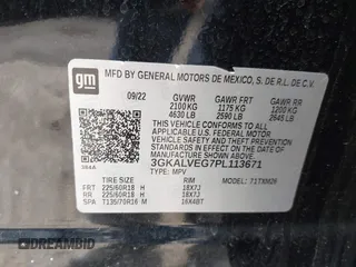 2023 GMC Terrain SLT with VIN 3GKALVEG7PL113671, listed as a IAAI auction lot 42740148 with 33,185 mi miles and . Bid and sale history available at DreamBid. Image 9.