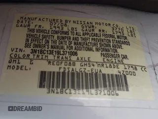 2009 Nissan Versa 1.8 S with VIN 3N1BC13E19L371006, listed as a IAAI auction lot 42064633 with 67,424 mi miles. Bid and sale history available at carsss.com. Image 9.