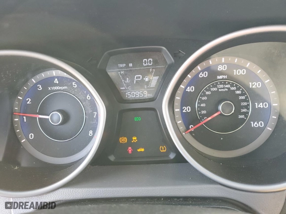2016 Hyundai Elantra SE with VIN KMHDH4AE5GU601138, listed as a Copart auction lot 51821695 with 150,959 mi miles and Salvage Title. Bid and sale history available at carsss.com. Image 9.