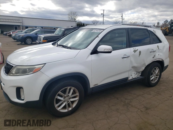 2014 Kia Sorento LX with VIN 5XYKTCA6XEG445254, listed as a Copart auction lot 53290205 with 132,443 mi miles and Salvage Title. Bid and sale history available at carsss.com. Image 1.