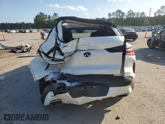 2022 Infiniti QX55 Sensory with VIN 3PCAJ5L3XNF104167, listed as a Copart auction lot 54760535 with Not provided miles and Salvage title. Bid and sale history available at DreamBid. Image 6.