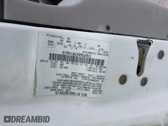 2007 Ford Focus SE with VIN 1FAFP36NX7W146610, listed as a IAAI auction lot 42542250 with Not provided miles and . Bid and sale history available at DreamBid. Image 9.