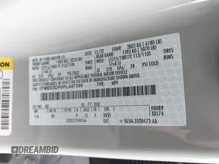2023 Ford Bronco с VIN 1FMEE5DP0PLA97359, выставлен на аукционе IAAI как лот 42130581 с пробегом 32 335 миль миль и . История ставок и продаж доступна на DreamBid. Изображение 9.