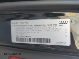 2019 Audi A6 Premium Plus with VIN WAUL2BF28KN068447, listed as a Copart auction lot 48252955 with 93,041 mi miles and Salvage Title. Bid and sale history available at carsss.com. Image 14.