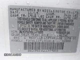 2020 Nissan Kicks SV z VIN 3N1CP5CV6LL479855, wystawiony jako IAAI lot #42112672 z przebiegiem 32 917 mil mil oraz . Historia ofert i sprzedaży dostępna na DreamBid. Obrazek 9.