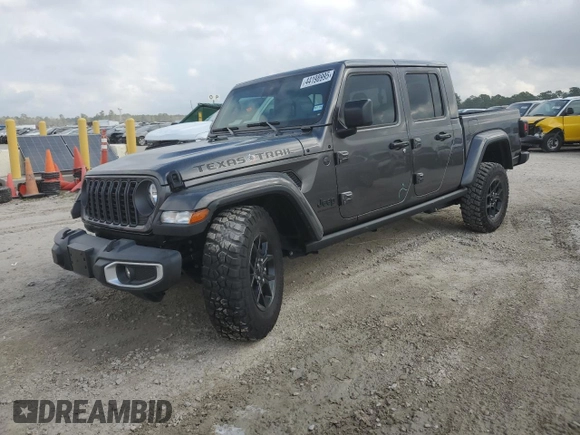 2024 Jeep Gladiator Sport S with VIN 1C6HJTAG8RL128891, listed as a Copart auction lot 44198995 with 1,189 mi miles and Salvage title. Bid and sale history available at DreamBid. Image 1.