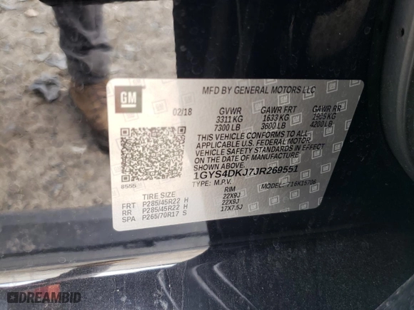 2018 Cadillac Escalade Platinum with VIN 1GYS4DKJ7JR269551, listed as a Copart auction lot 46816595 with 130,772 mi miles and Salvage Title. Bid and sale history available at carsss.com. Image 16.