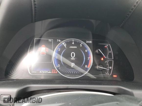 2019 Lexus ES 350 with VIN 58ABZ1B11KU047127, listed as a Copart auction lot 52189835 with 47,659 mi miles and Salvage Title. Bid and sale history available at DreamBid. Image 9.