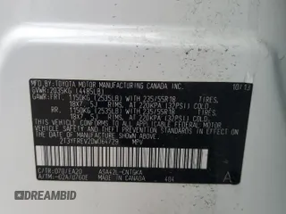2013 Toyota RAV4 Limited with VIN 2T3YFREV2DW064729, listed as a Copart auction lot 60028075 with 149,599 mi miles and Salvage title. Bid and sale history available at DreamBid. Image 14.