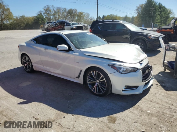 2018 Infiniti Q60 Sport with VIN JN1EV7EK0JM340319, listed as a Copart auction lot 72844634 with 142,441 mi miles and Salvage Title. Bid and sale history available at DreamBid. Image 4.