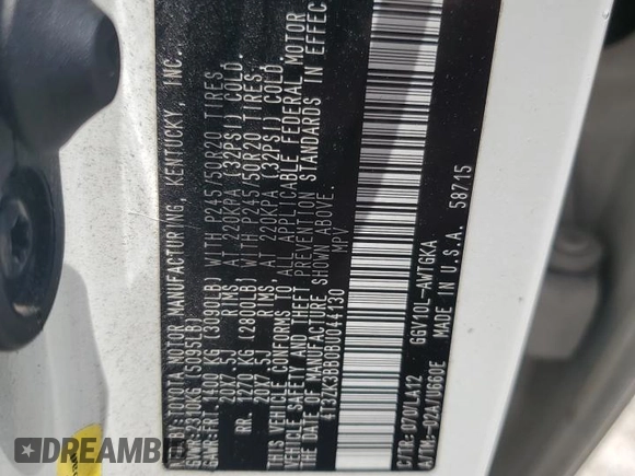 2011 Toyota Venza with VIN 4T3ZK3BB0BU044130, listed as a Copart auction lot 56055465 with 471,743 mi miles and Salvage title. Bid and sale history available at DreamBid. Image 13.