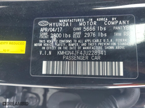 2018 Genesis G80 5.0L Ultimate with VIN KMHGN4JF4JU228941, listed as a Copart auction lot 75126194 with 61,704 mi miles and Non Repairable. Bid and sale history available at carsss.com. Image 12.