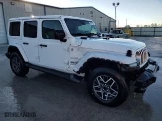 2024 Jeep Wrangler Sahara with VIN 1C4PJXEN9RW106174, listed as a Copart auction lot 43587335 with 18,621 mi miles and Salvage Title. Bid and sale history available at carsss.com. Image 4.