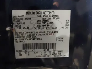2005 Ford F-150 XLT z VIN 1FTPX04545KE70835, wystawiony jako IAAI lot #41980533 z przebiegiem 213 054 mil mil oraz . Historia ofert i sprzedaży dostępna na DreamBid. Obrazek 9.