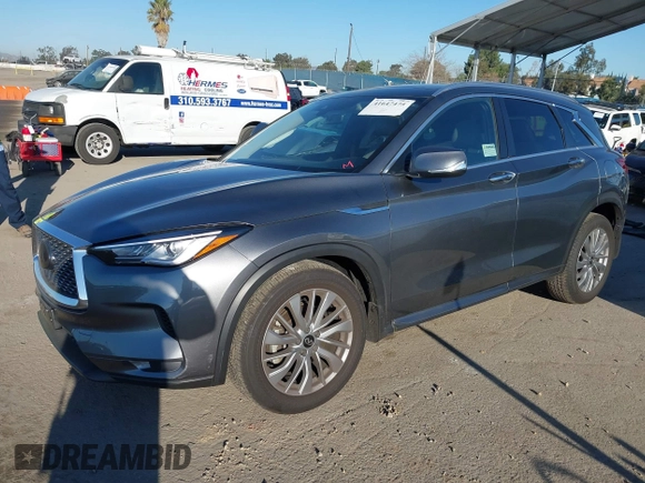 2024 Infiniti QX50 Luxe with VIN 3PCAJ5BAXRF104014, listed as a IAAI auction lot 41647475 with 7,771 mi miles and . Bid and sale history available at DreamBid. Image 17.