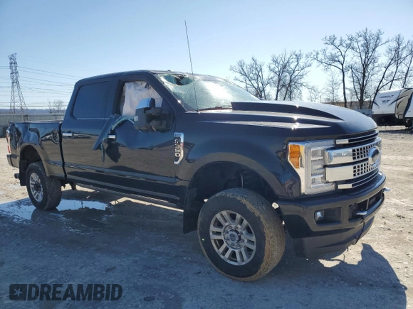 2017 Ford F-350 Platinum with VIN 1FT8W3BT0HEC40514, listed as a Copart auction lot 48598945 with 110,097 mi miles and Salvage Title. Bid and sale history available at DreamBid. Image 4.