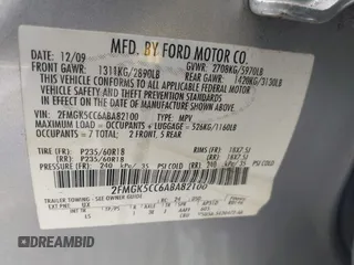 2010 Ford Flex SEL z VIN 2FMGK5CC6ABA82100, wystawiony jako IAAI lot #41960218 z przebiegiem 198 328 mil mil oraz . Historia ofert i sprzedaży dostępna na DreamBid. Obrazek 9.