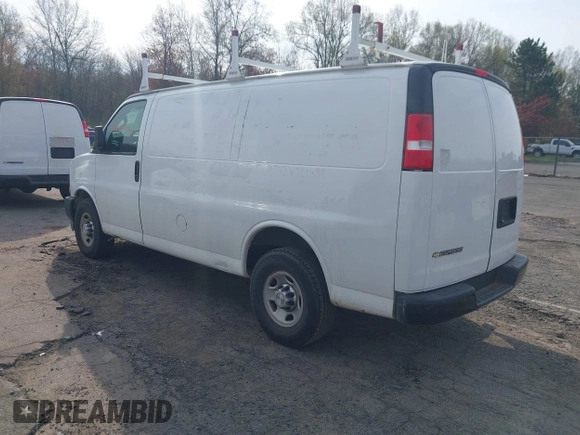 2017 Chevrolet Express Cargo Van with VIN 1GCWGAFF7H1120858, listed as a IAAI auction lot 42124363 with 163,848 mi miles. Bid and sale history available at carsss.com. Image 3.