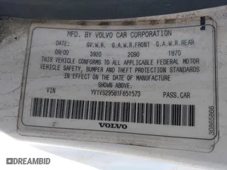 2001 Volvo S40 with VIN YV1VS29581F651573, listed as a IAAI auction lot 42067318 with 1 mi miles. Bid and sale history available at carsss.com. Image 9.