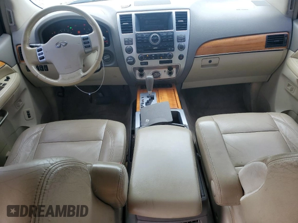 2010 Infiniti QX56 with VIN 5N3ZA0NE7AN901169, listed as a Copart auction lot 46459555 with 210,210 mi miles and Salvage Title. Bid and sale history available at DreamBid. Image 8.