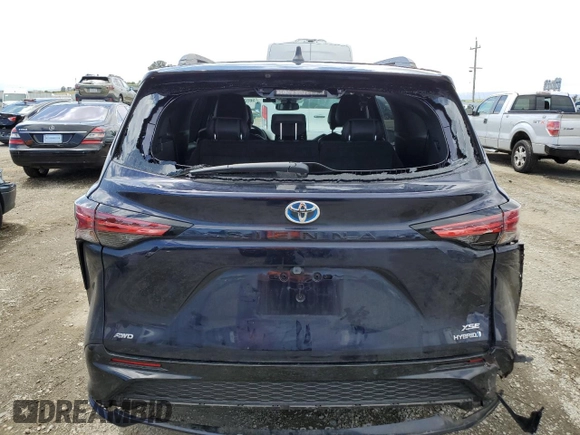 2021 Toyota Sienna XSE with VIN 5TDXSKFC1MS037700, listed as a Copart auction lot 56537175 with 62,411 mi miles and Salvage title. Bid and sale history available at DreamBid. Image 6.