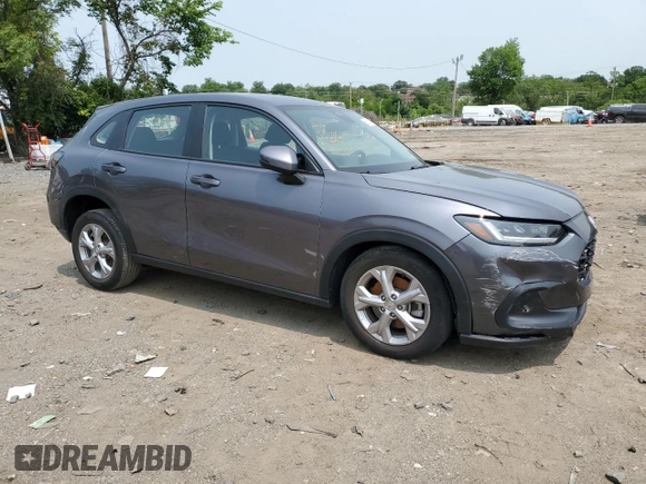 2023 Honda HR-V LX with VIN 3CZRZ2H30PM707821, listed as a Copart auction lot 59532385 with 44,385 mi miles and Salvage title. Bid and sale history available at DreamBid. Image 4.