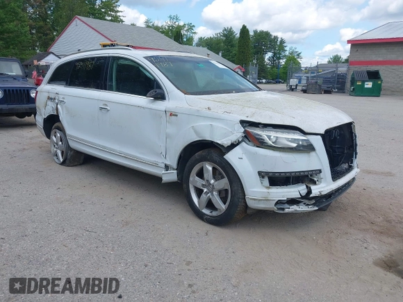 2013 Audi Q7 Premium Plus z VIN WA1LGAFE7DD005481, wystawiony jako IAAI lot #42411987 z przebiegiem Nie podano mil oraz . Historia ofert i sprzedaży dostępna na DreamBid. Obrazek 1.