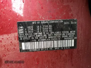 2020 Subaru Legacy Limited z VIN 4S3BWAL69L3020618, wystawiony jako Copart lot #54727275 z przebiegiem Nie podano mil oraz Szkoda całkowita • Salvage title. Historia ofert i sprzedaży dostępna na DreamBid. Obrazek 12.