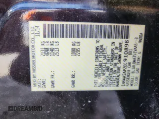2014 Nissan Maxima S z VIN 1N4AA5AP2EC910898, wystawiony jako Copart lot #62832735 z przebiegiem 86 857 mil mil oraz Szkoda całkowita • Salvage title. Historia ofert i sprzedaży dostępna na DreamBid. Obrazek 12.
