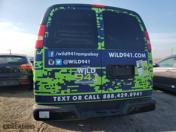 2011 Chevrolet Express Cargo Van with VIN 1GCSGAFX7B1175082, listed as a Copart auction lot 76302444 with 0 mi miles and Salvage Title. Bid and sale history available at carsss.com. Image 6.