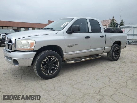 2006 Dodge 1500 SLT with VIN 1D7HU18N06S673743, listed as a Copart auction lot 53145955 with 131,318 mi miles and Salvage Title. Bid and sale history available at DreamBid. Image 1.